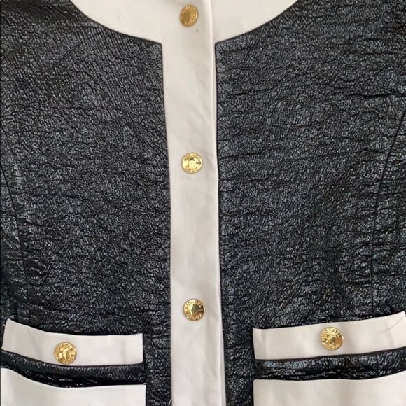 Michael Kors leatherette Cropped Blazer Navy 2 - Picture 7 of 12